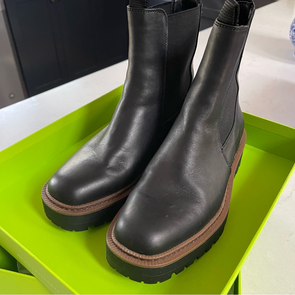 Sam Edelman Laguna Black Leather Combat Boots